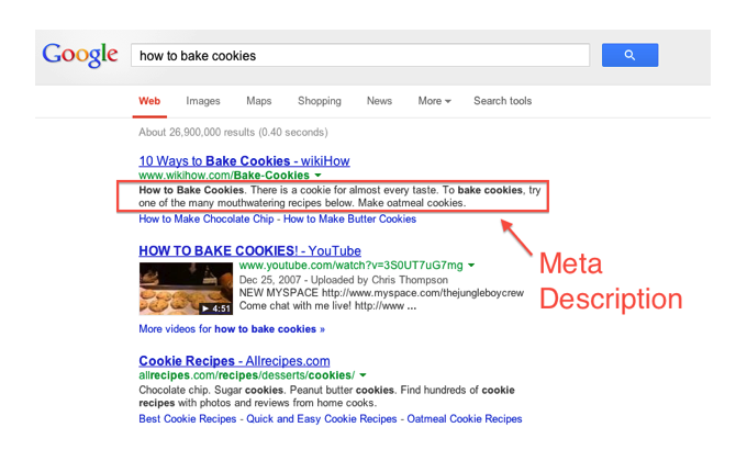 Google search results "how to bake cookies"