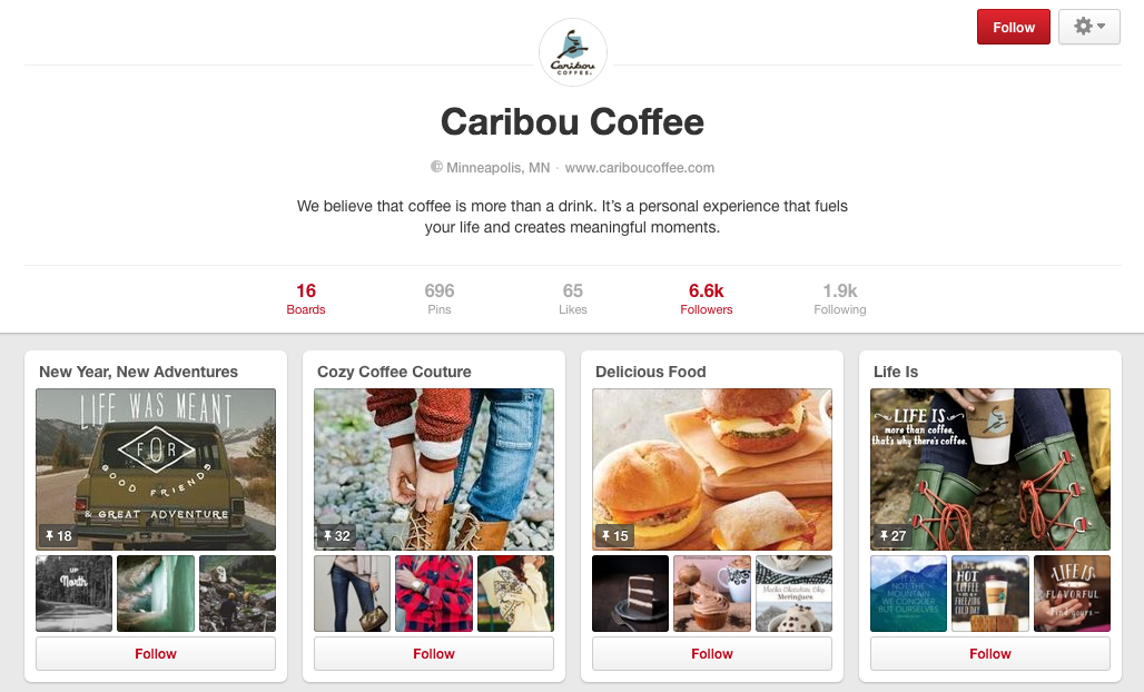 Caribou Coffee Pinterest