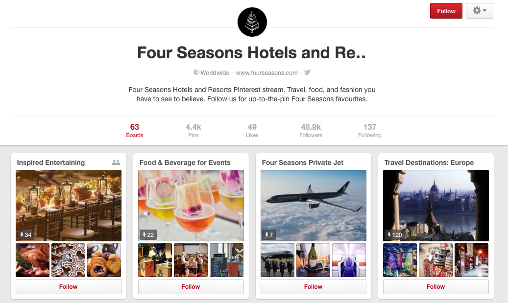 Four-Seasons Hotels and Resorts Pinterest