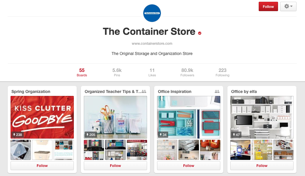 The Container Store Pinterest