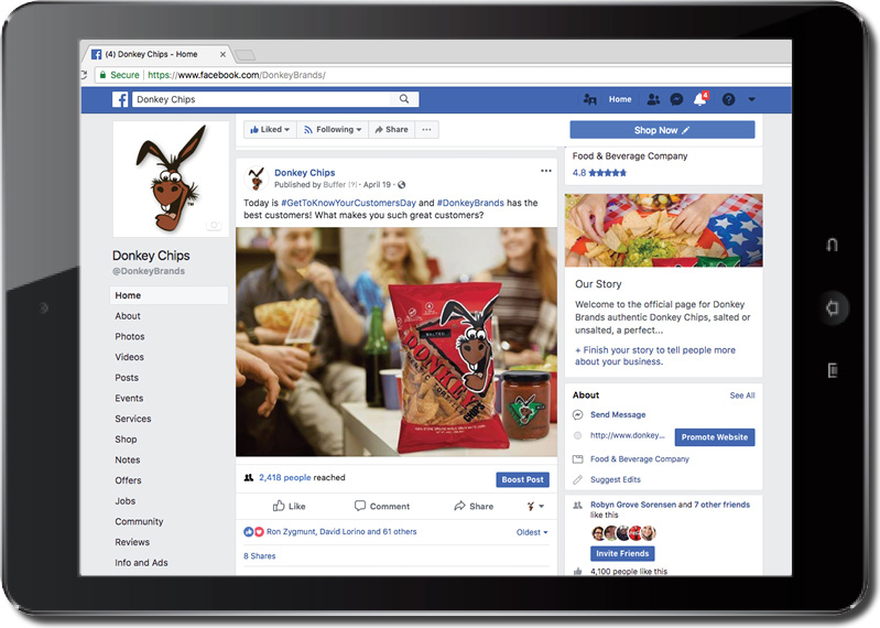 CDICaseStudy-SocialMedia-DonkeyBrands-800px Facebook channel for Donkey Brands Social Media