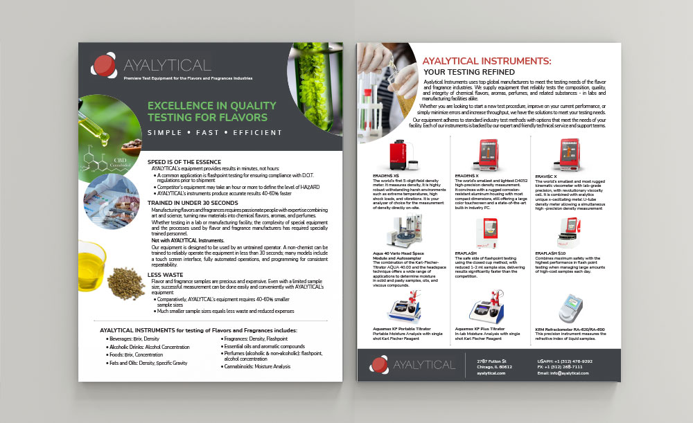 Ayalytical Instruments Sell Sheets