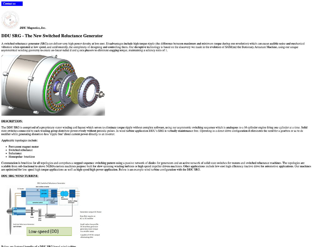 DDU Magnetics Inc Website Home Page BEFORE