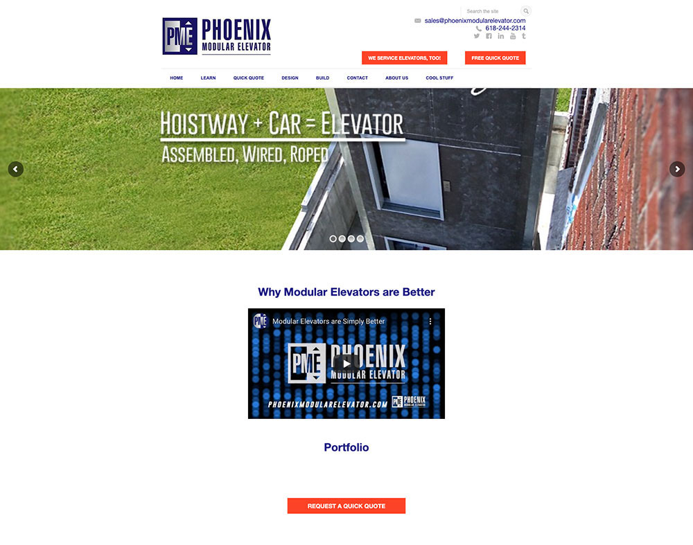 Phoenix Modular Elevator Website BEFORE