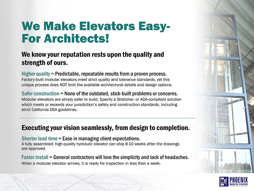 Phoenix Modular Elevator Powerpoint page 1