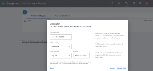 Performance Planner Sample