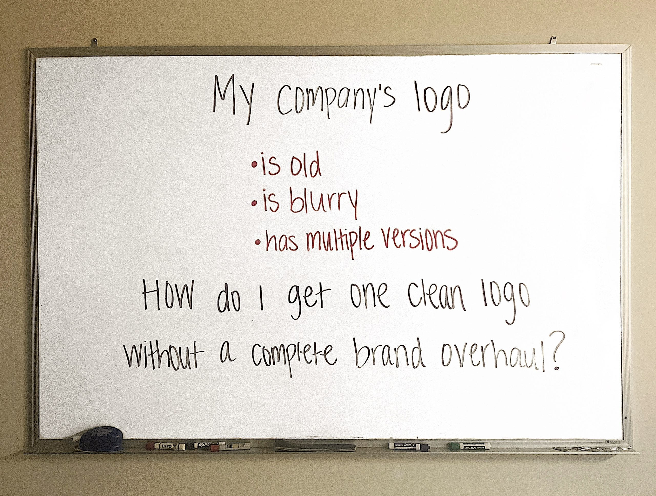 whiteboard handwriting company logo
