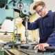 large drill being used by engineering student in manufacturing