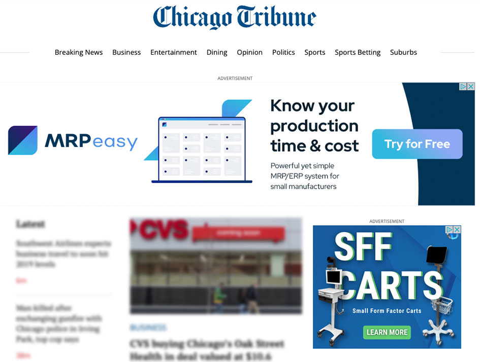 Chicago Tribune Ads