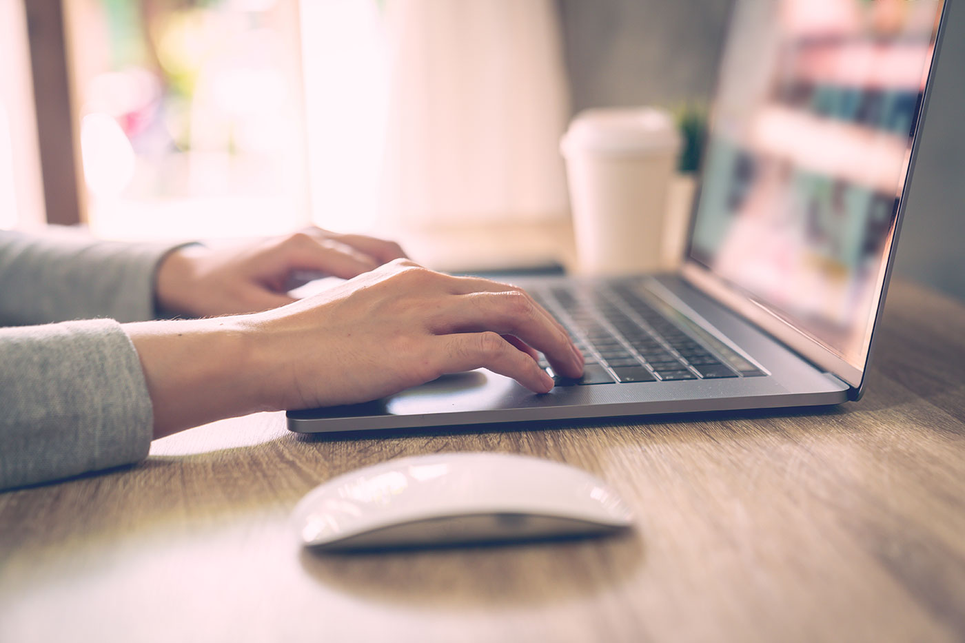 Woman browsing on a website